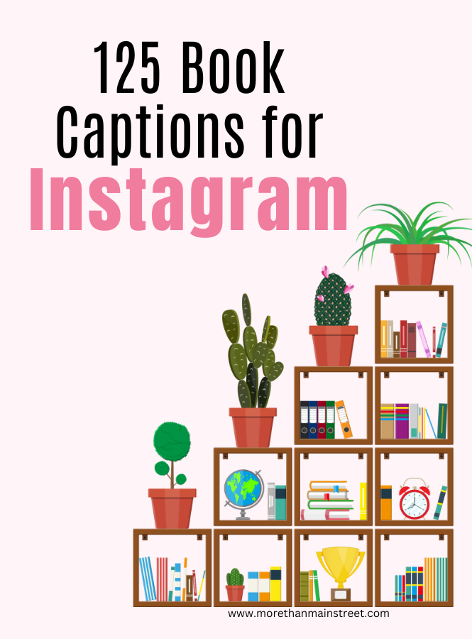 125 Book Captions for Instagram pin for pinterest