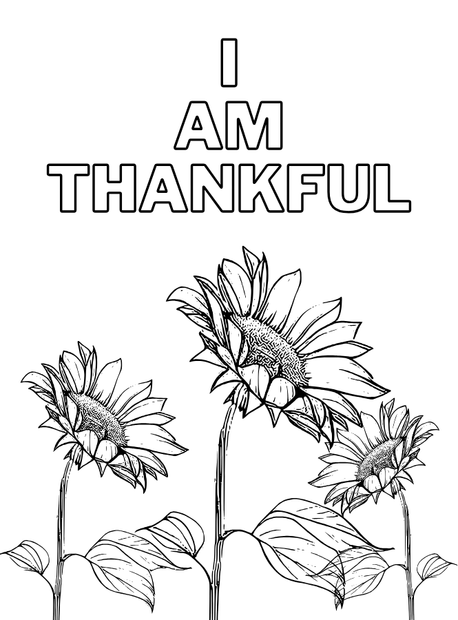 I Am Thankful Coloring Sheet