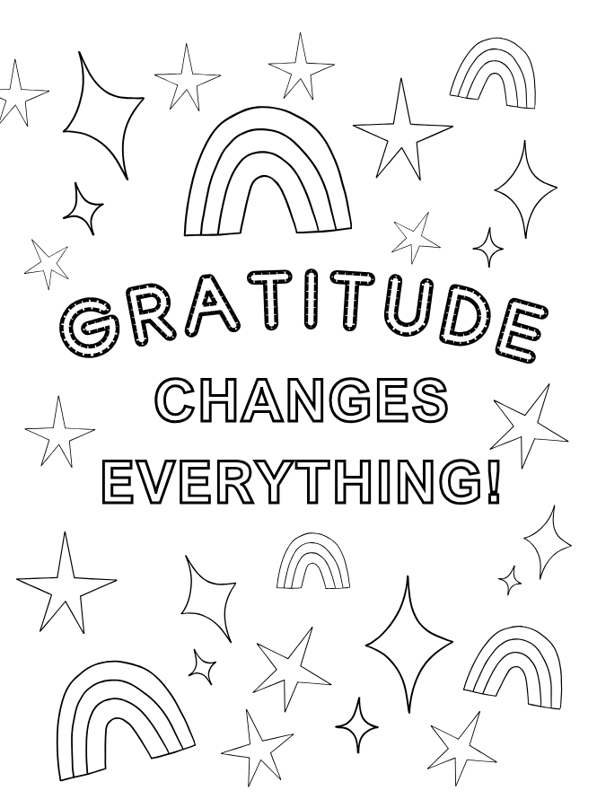 Gratitude Changes Everything Coloring Page