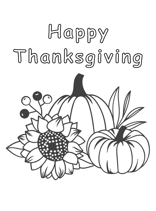 Happy Thanksgiving Coloring Page