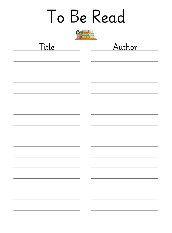 printable TBR