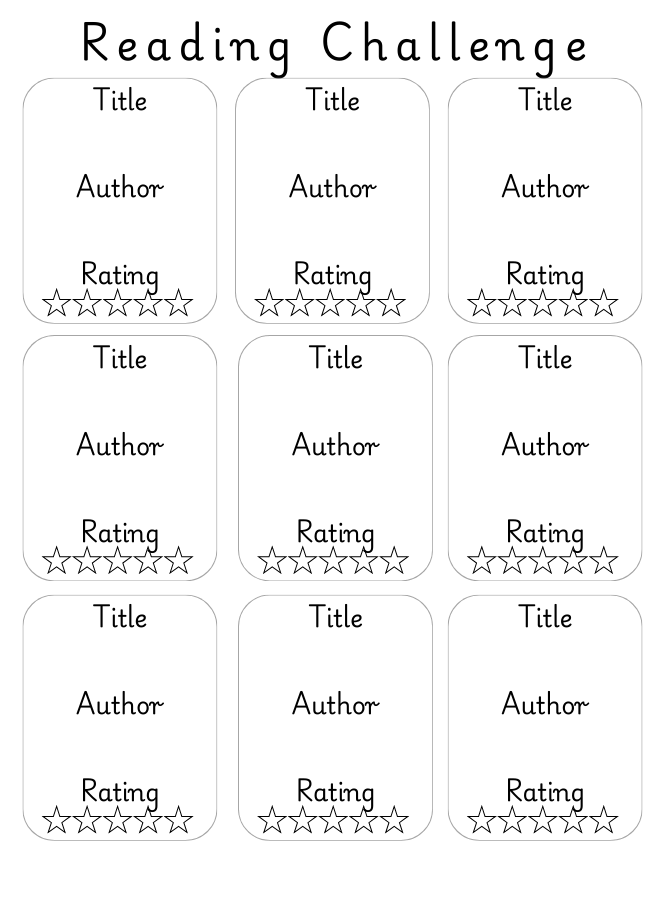 printable reading challenge journal page