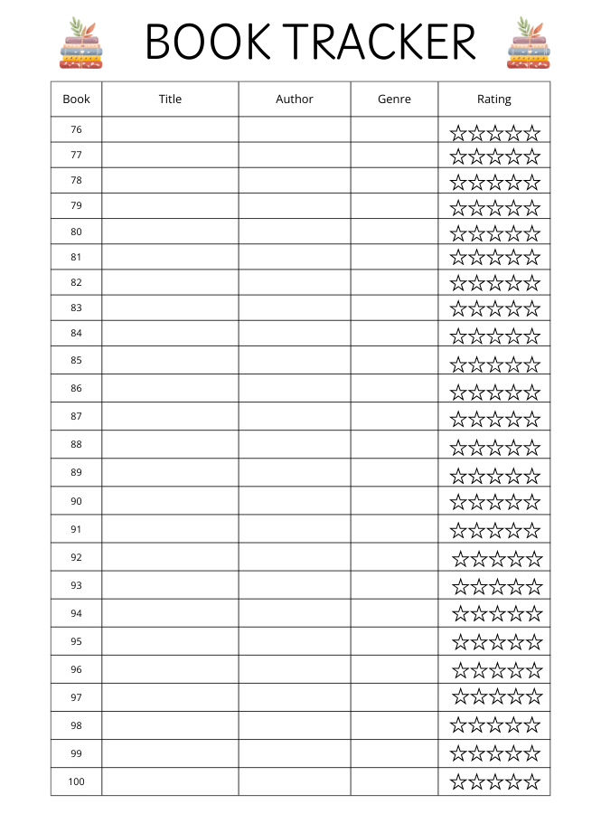 free reading log template