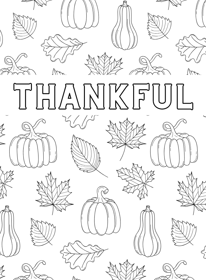 Thankful Coloring Page