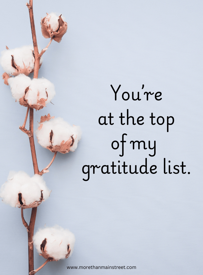 You're at the top of my gratitude list