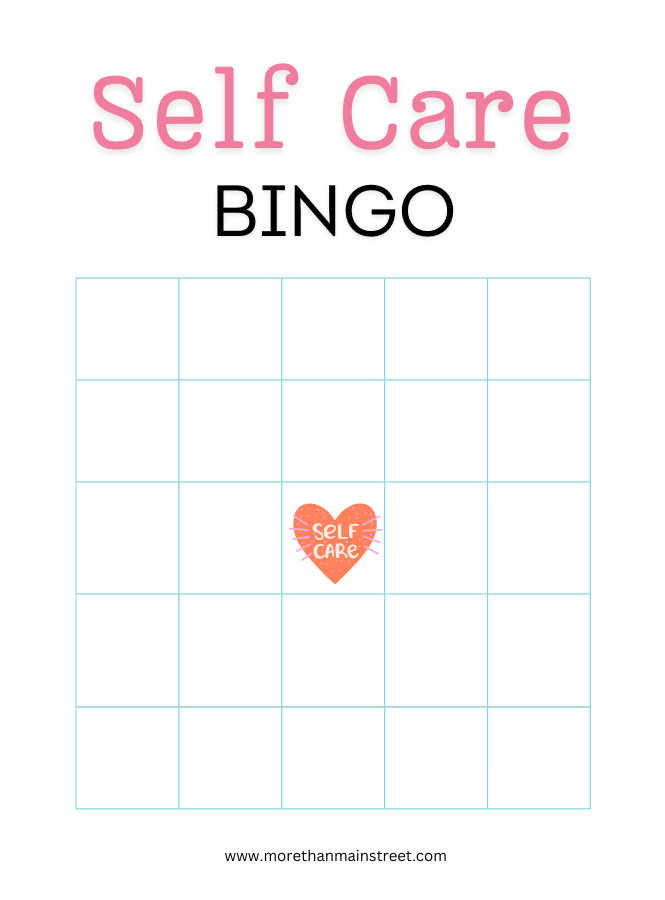 self care bingo template